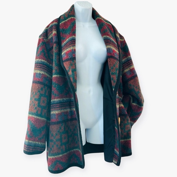 JOFELD Vintage Wool Aztec Southwest Navajo Blanket Jacket Size M - Picture 3 of 12